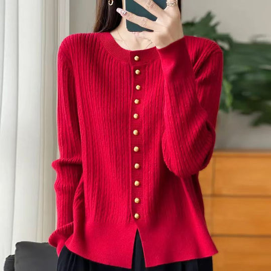 Damen Strickjacke mit goldenen Knöpfen EB