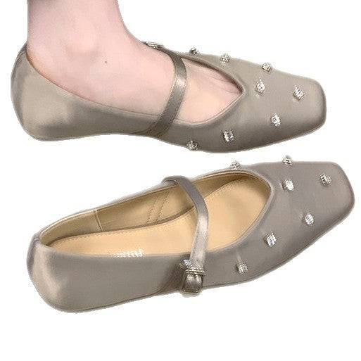 Damen Ballerinas mit dekorativen Strassdetails und komfortablem Riemchen EB