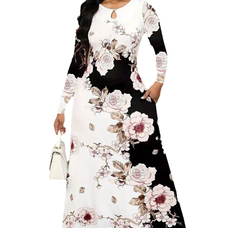 Damen Maxikleid mit floralen Mustern EB