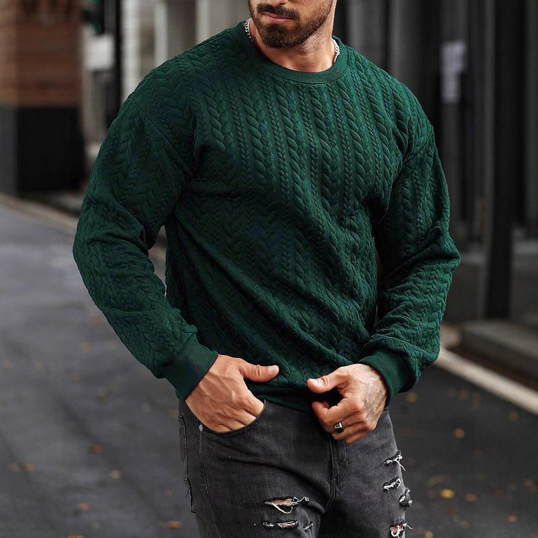Herren Strickpullover mit strukturiertem Muster EB