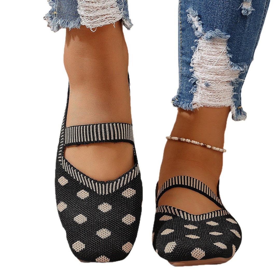 Damen Bequeme und stylische Ballerinas mit elastischem Riemen EB