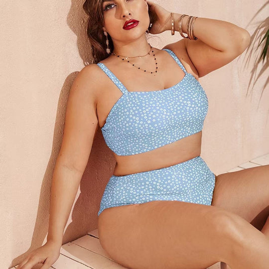 Damen Hochgeschnittener Bikini mit verspieltem Punktedesign EB