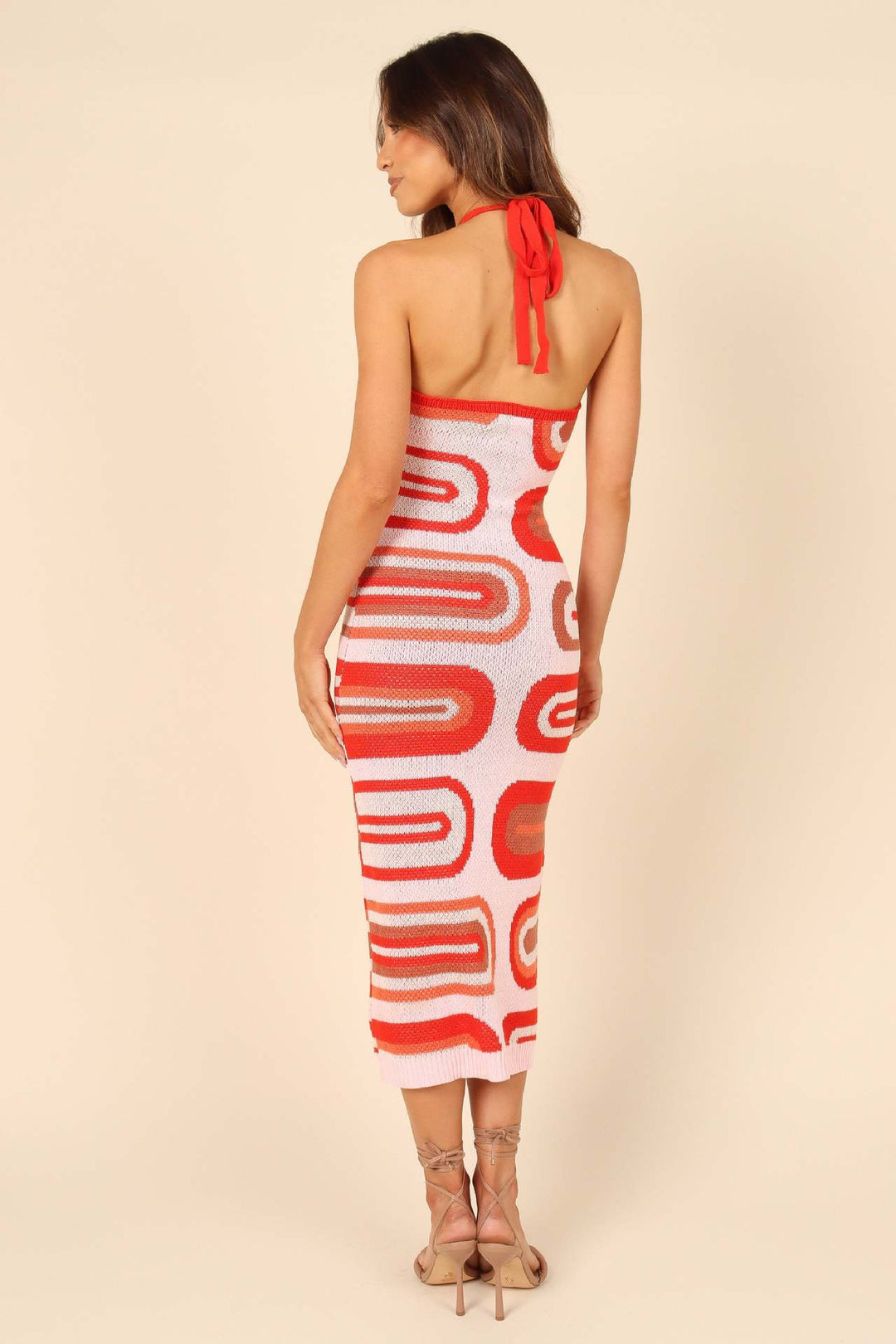 Damen Maxikleid mit lässigem Schnitt und kreativem Muster EB