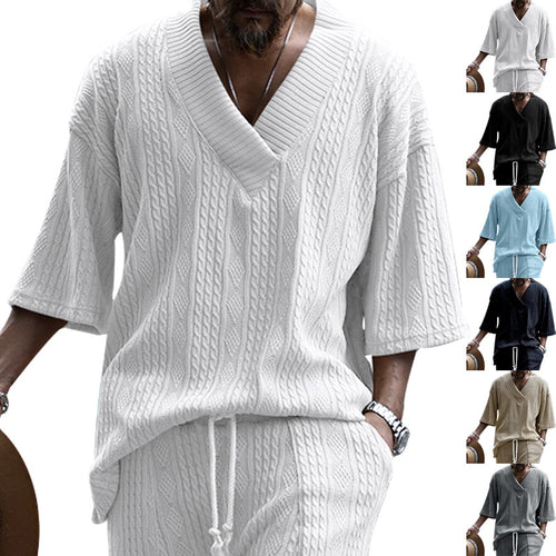 Damen lässiger Strickpullover mit v-förmigem Ausschnitt und zeitlosem Muster EB