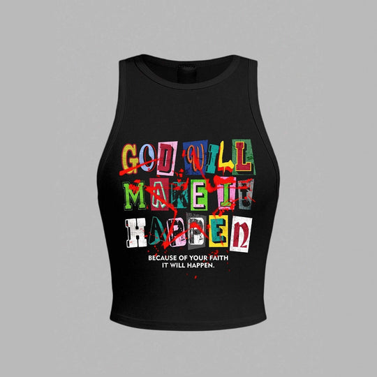 Damen Crop-Top mit kreativem Schriftzug und modernem Grafikdesign EB