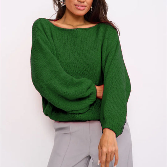 Damen Flauschiger Off-Shoulder Pullover mit überschnittenen Schultern EB