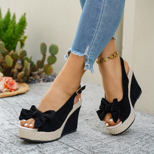 Damen Wedge-Pumps mit Schleifen Detail EB