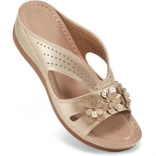Damen Elegante und komfortable Badesandalen mit floralem Design EB