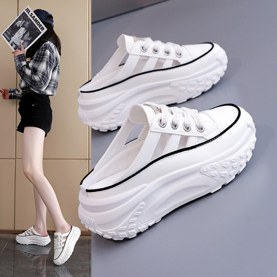 Damen bequeme Slip-On Sneakers mit atmungsaktiver Mesh-Oberfläche und rutschfester Sohle EB