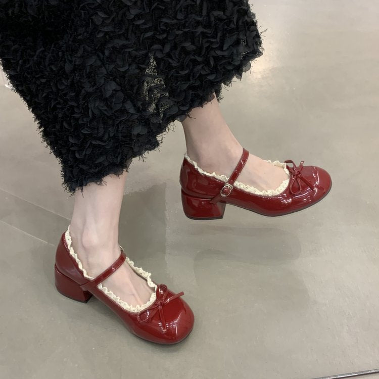 Damen Ballerinas mit dekorativer Schleifenverzierung und elegantem Fersenriemen EB