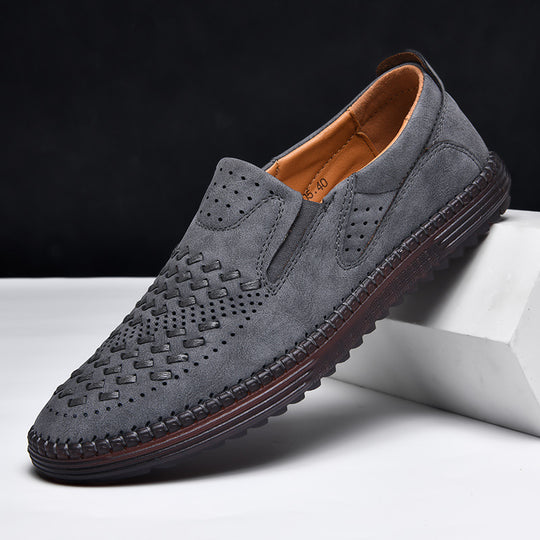 Herren Bequeme und atmungsaktive Mokassins mit perforiertem Obermaterial EB