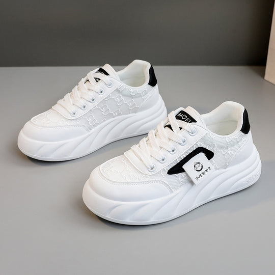 Damen modische Chunky Sneakers mit elegante Oberflächenstruktur EB
