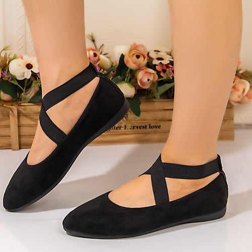 Damen Ballerinas mit elegantem Überkreuzriemen und weichem Innenfutter EB