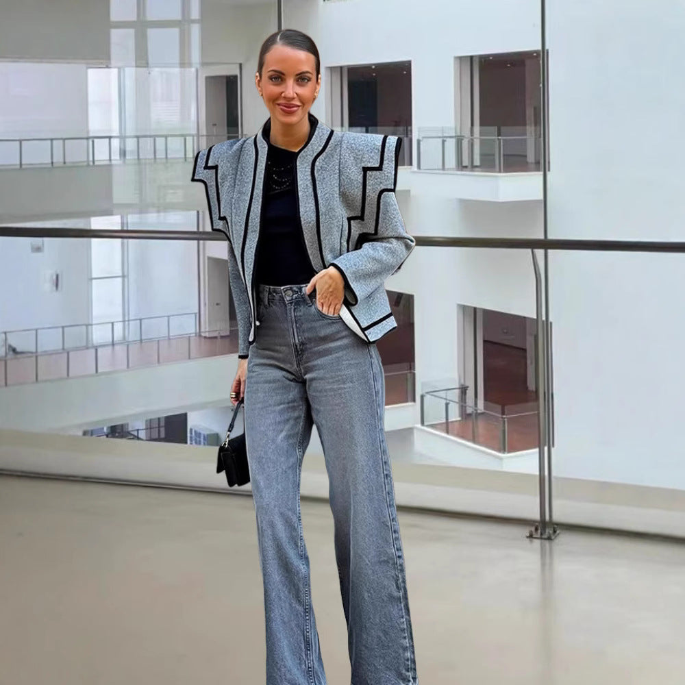 Damen Strukturierte Jacke mit sculpturalen Ärmeln EB
