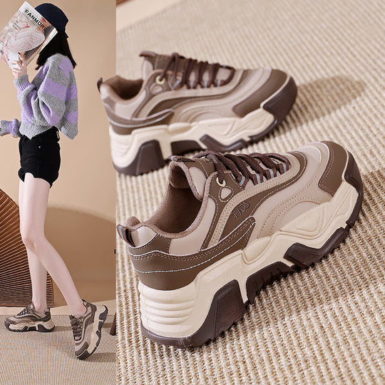 Damen Sportliche Chunky Sneakers mit dämpfender Sohle und atmungsaktivem Obermaterial EB