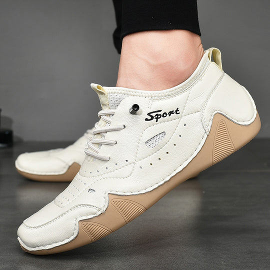 Herren Sportliche Freizeitschuhe aus atmungsaktivem Leder mit rutschfester Sohle EB