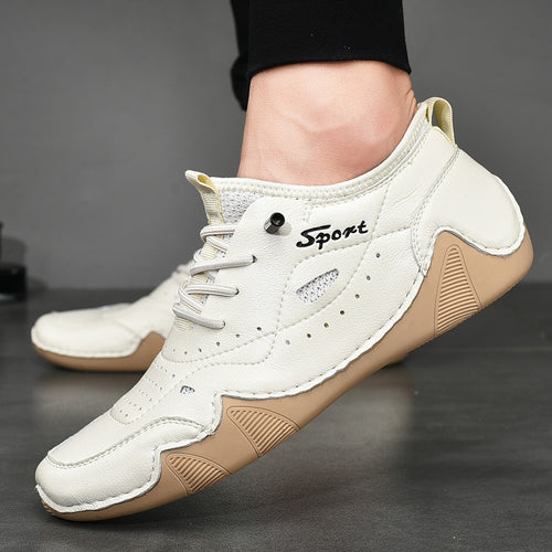 Herren Sportliche Freizeitschuhe aus atmungsaktivem Leder mit rutschfester Sohle EB