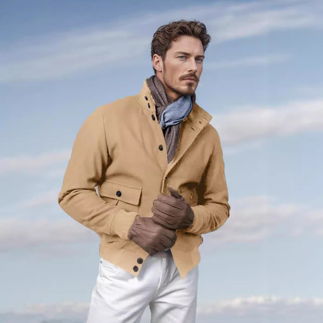 Herren modische Wolljacke mit warmem Innenfutter EB