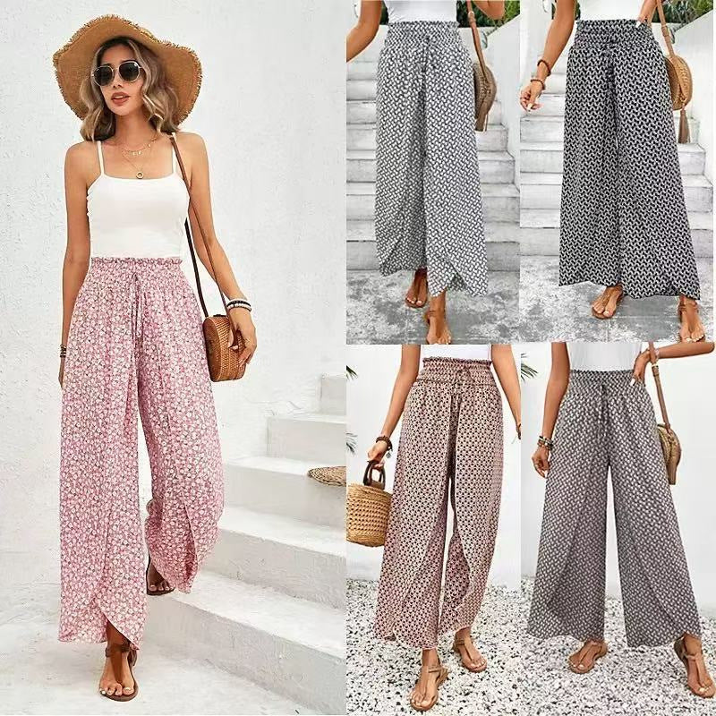 Damen Maxirock mit floralem Design und seitlichem Schlitz EB