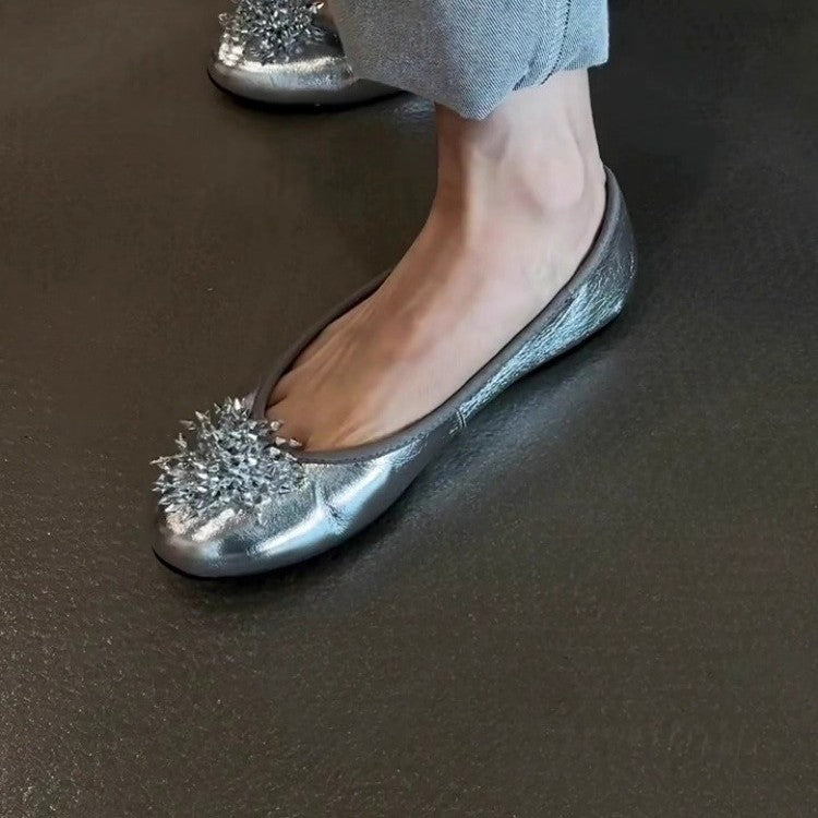 Damen Ballerina mit luxuriösem Blütenakzent EB