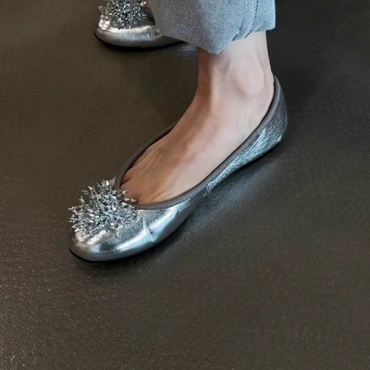Damen Ballerina mit luxuriösem Blütenakzent EB