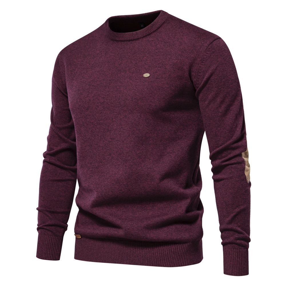 Herren Rundhals Pullover aus weichem Strickstoff EB