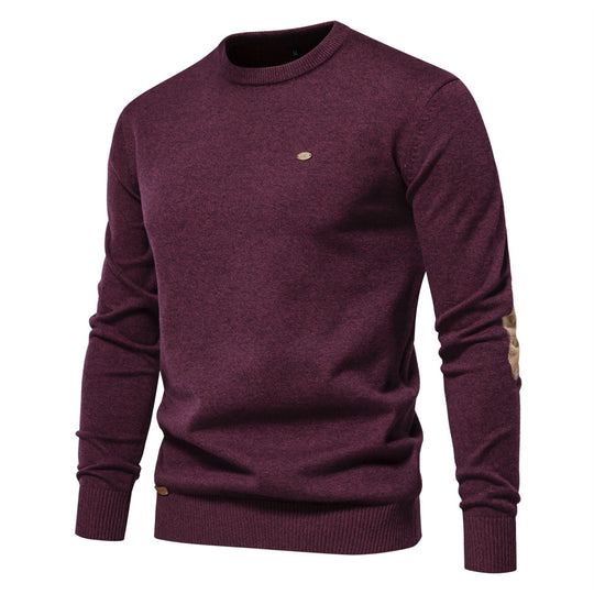 Herren Rundhals Pullover aus weichem Strickstoff EB