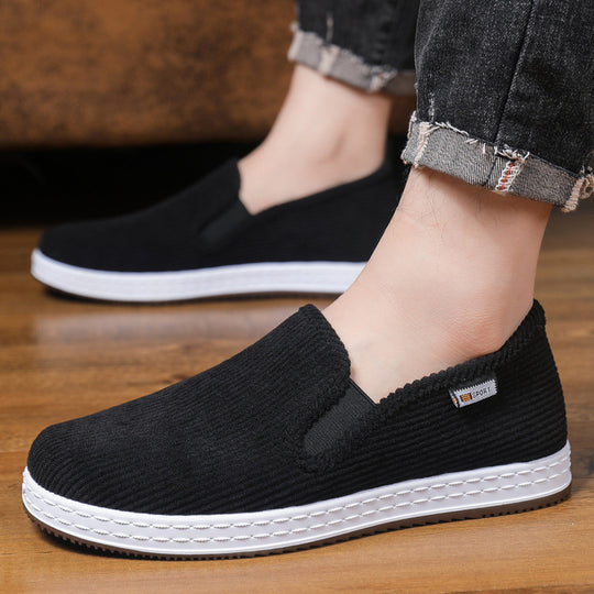Damen Bequeme Samt-Slipper mit elastischem Einstieg und rutschfester Sohle EB
