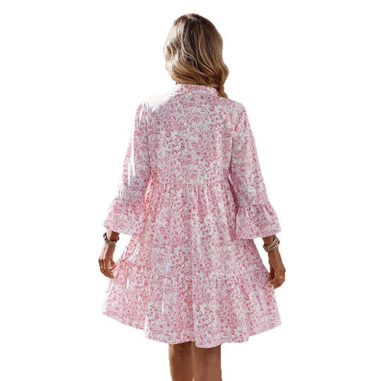 Damen Freizeitkleid mit floralem Design und Rüschen EB