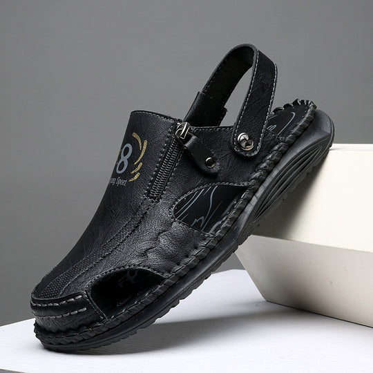 Herren orthopädische Leder-Sandalen mit verstellbarem Riemensystem EB