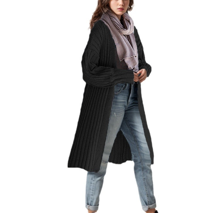 Damen Grobstrickjacke mit offenen Ärmeln und lässiger Passform EB