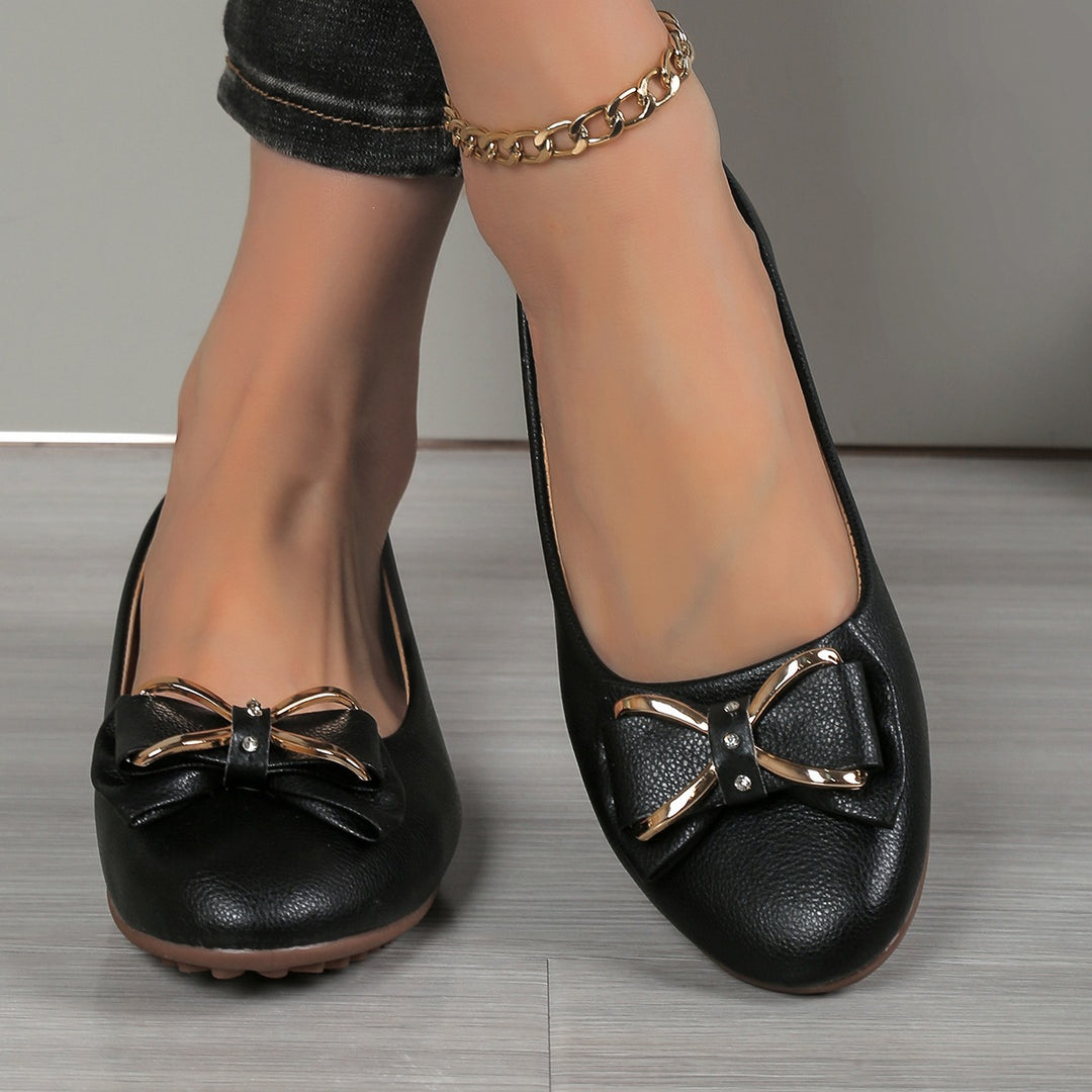 Damen Elegante Ballerinas mit modischem Schleifen-Detail EB