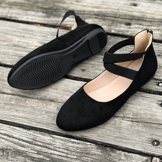 Damen Ballerinas mit elastischen Kreuzgurten EB