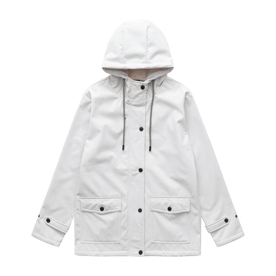 Damen wasserabweisende Outdoorjacke mit verstellbarem Kapuzenkragen EB