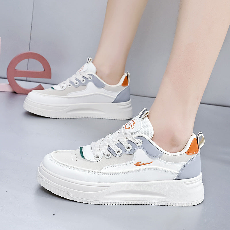 Damen modische Sneakers mit dickem Plateau und atmungsaktiver Obermaterialstruktur EB