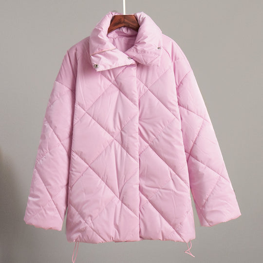 Damen gepolsterte Steppjacke mit hohem Kragen und praktischen Taschen EB