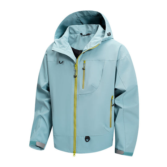 Herren technische Outdoor-Jacke mit Gewebe und verstellbarem Kapuzensystem EB