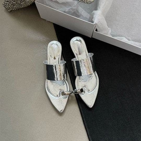 Damen elegante Mules mit funkelndem Design EB