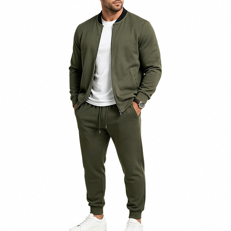 Herren nan sportives zweiteiliges Jogginganzug-Set mit Bomberjacke und konisch zulaufender Jogginghose EB