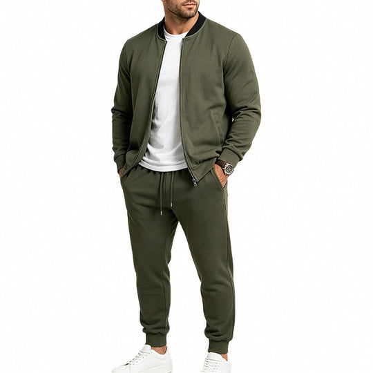 Herren nan sportives zweiteiliges Jogginganzug-Set mit Bomberjacke und konisch zulaufender Jogginghose EB