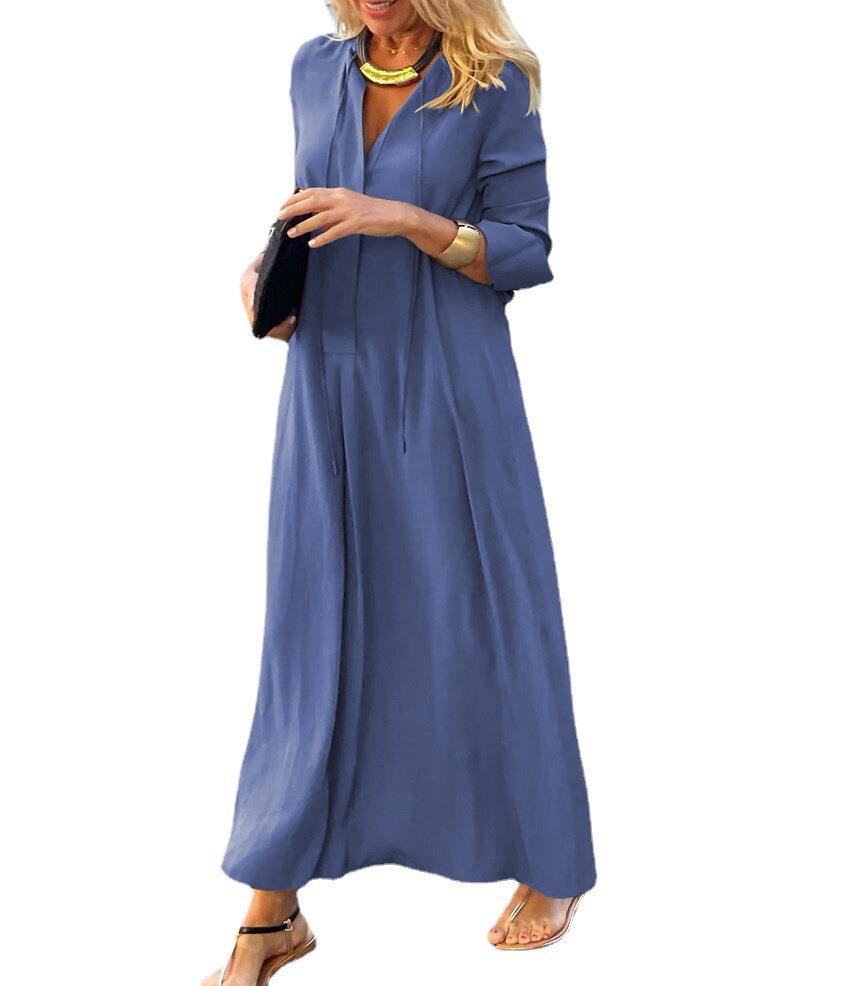 Damen Maxikleid mit elegantem Schnitt und praktischen Details EB