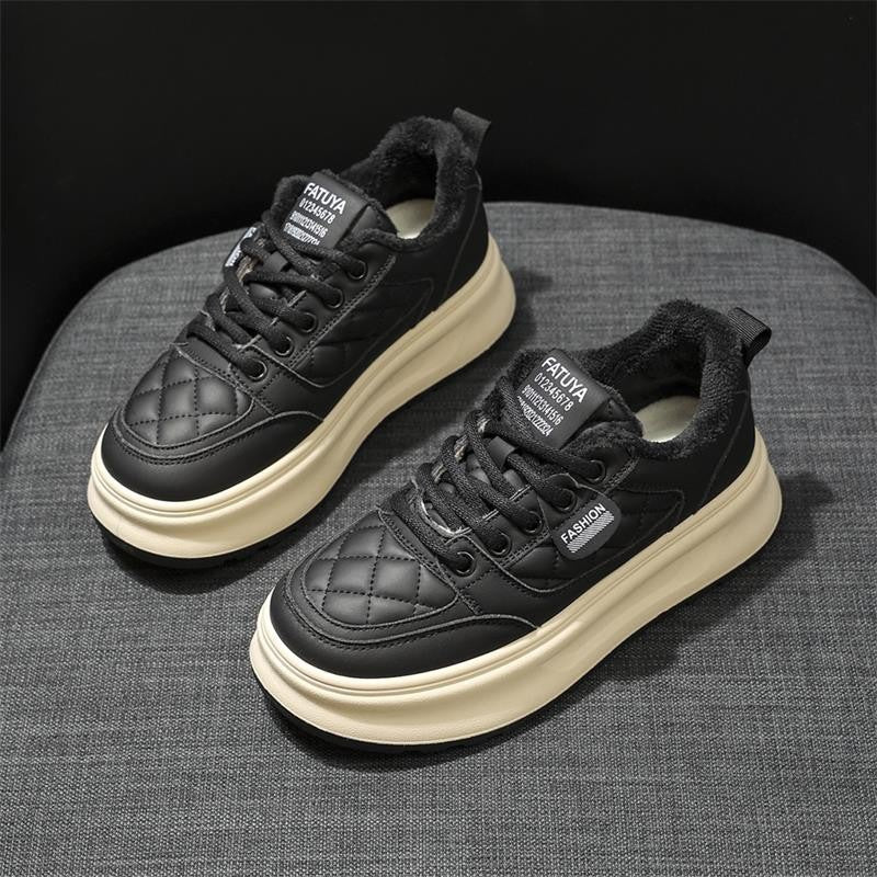 Damen Modische Sneakers mit wärmendem Fleecefutter und rutschfester Sohle EB