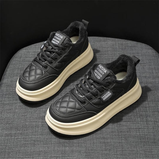Damen Modische Sneakers mit wärmendem Fleecefutter und rutschfester Sohle EB