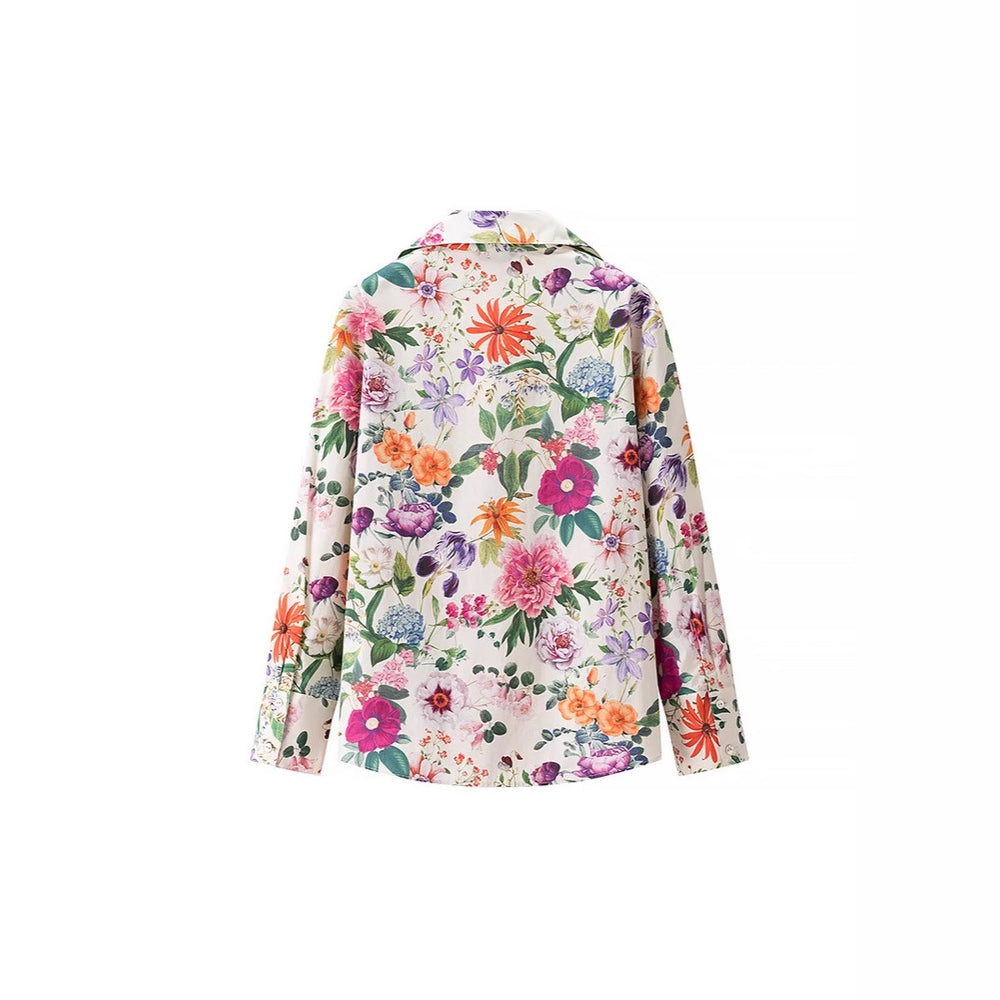 Damen Bluse mit floralem Muster und modernem Schnitt EB