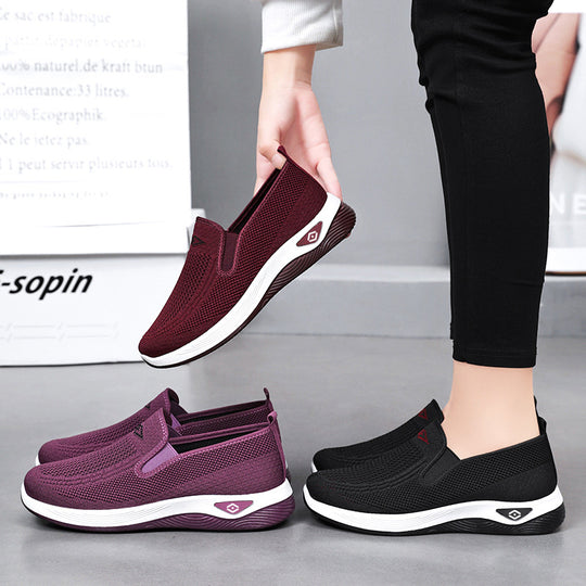 Damen Atmungsaktive Slip-On Sneakers mit flexiblem Design EB
