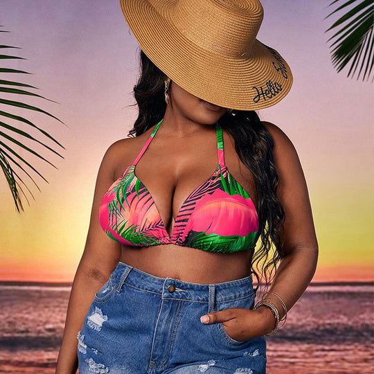 Damen Triangel-Bikini mit floralem Design EB