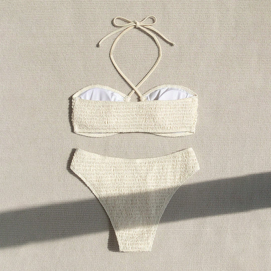 Damen Bandeau-Bikini-Set mit raffinierten Rüschendetails EB