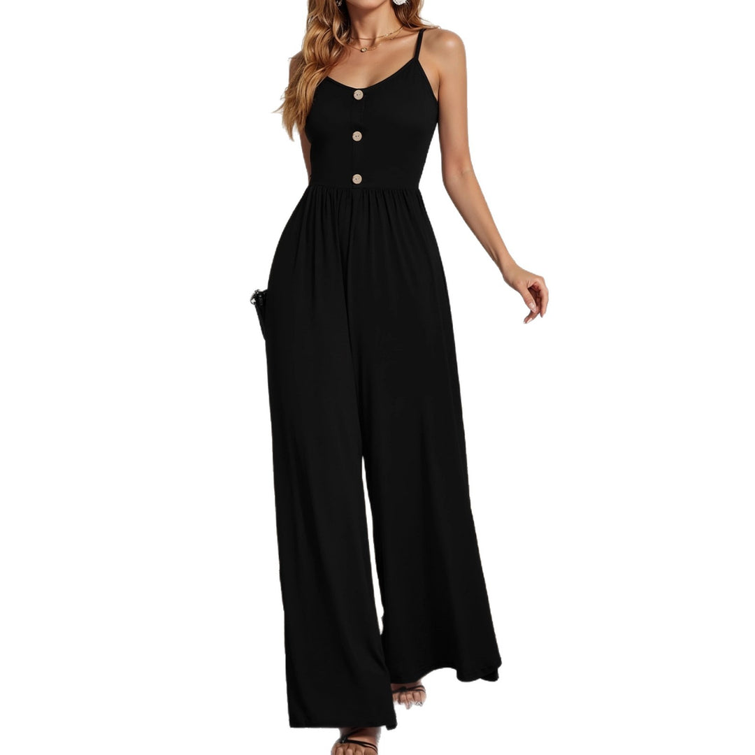 Damen Jumpsuit mit knöpfbarem Oberteil und weitem Bein EB
