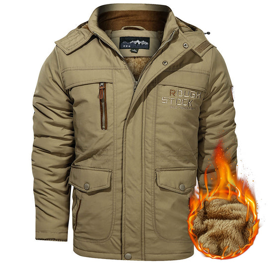 Herren nan isolierte Kapuzenparka mit Sherpa-Innenfutter, winddichter Front und Multifunktions-Taschen EB