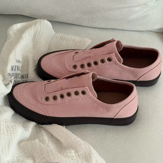Damen Bequeme Slip-On Sneakers aus weichem Textil EB